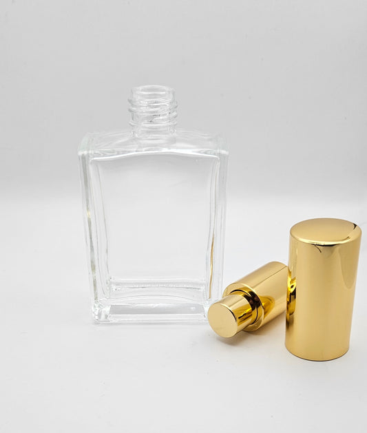 50ml (1.7 oz) Empty Clear Glass Refillable Perfume Bottle